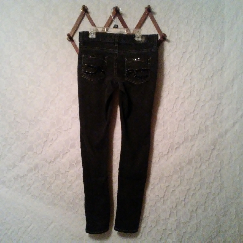 Maurices Black Embelished Skinny Jeans Distressed - Picture 2 of 8